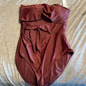 Aerie strapless one piece swimsuit